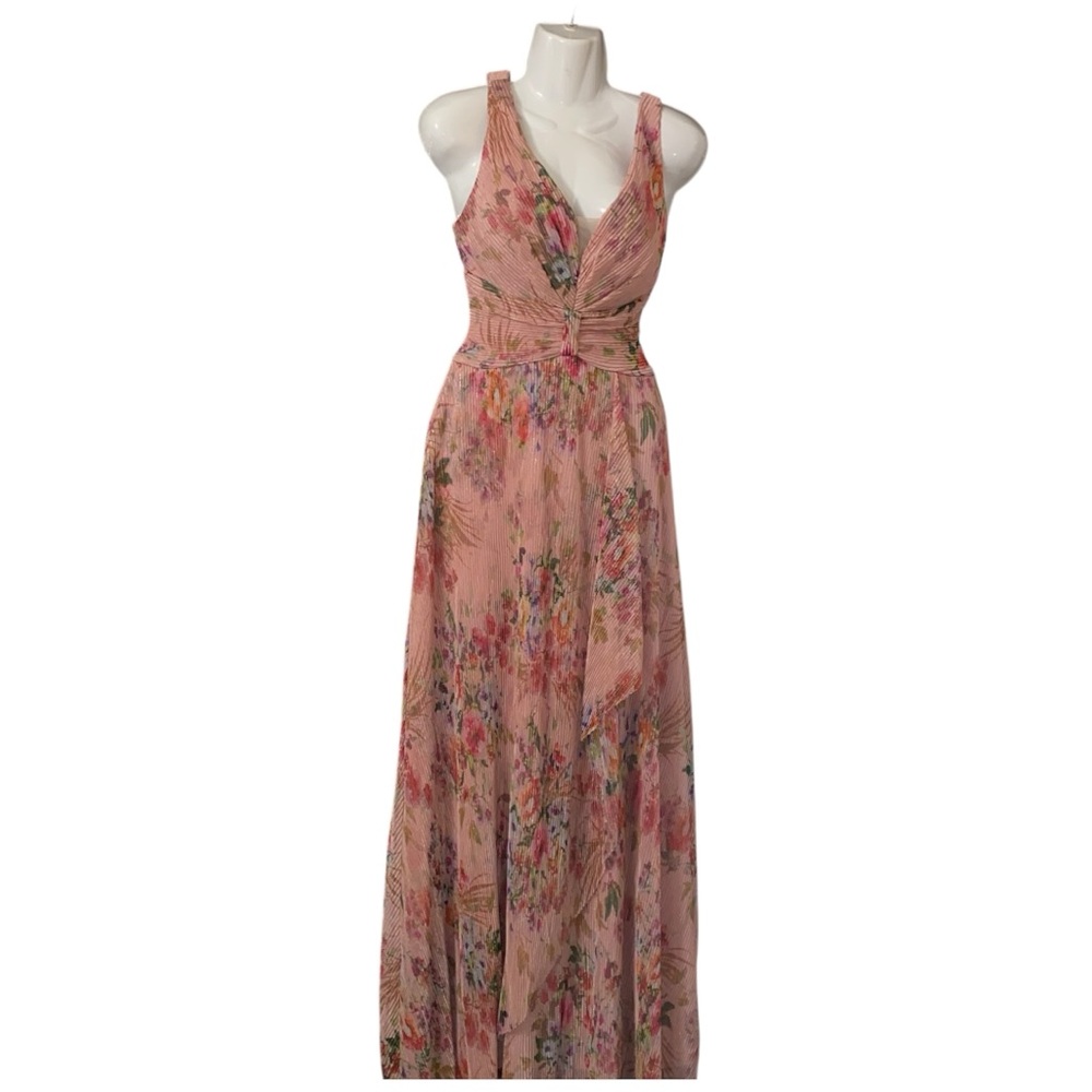 R & M collection Floral Pink Sleeveless Dress size 4